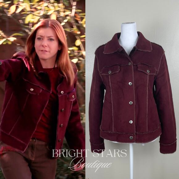 Jackets & Blazers - Rare Dark Red Faux Suede Jacket ASO Willow Buffy the Vampire Slayer Fall Classic